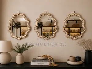 Boho Beaded Irregular Mirror Tray 