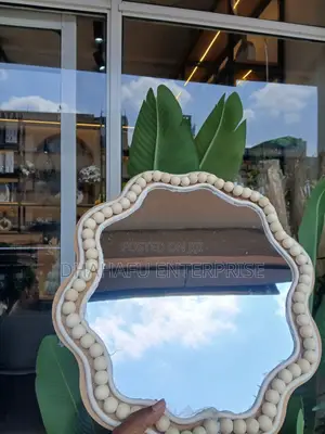 Boho Beaded Irregular Mirror Tray 