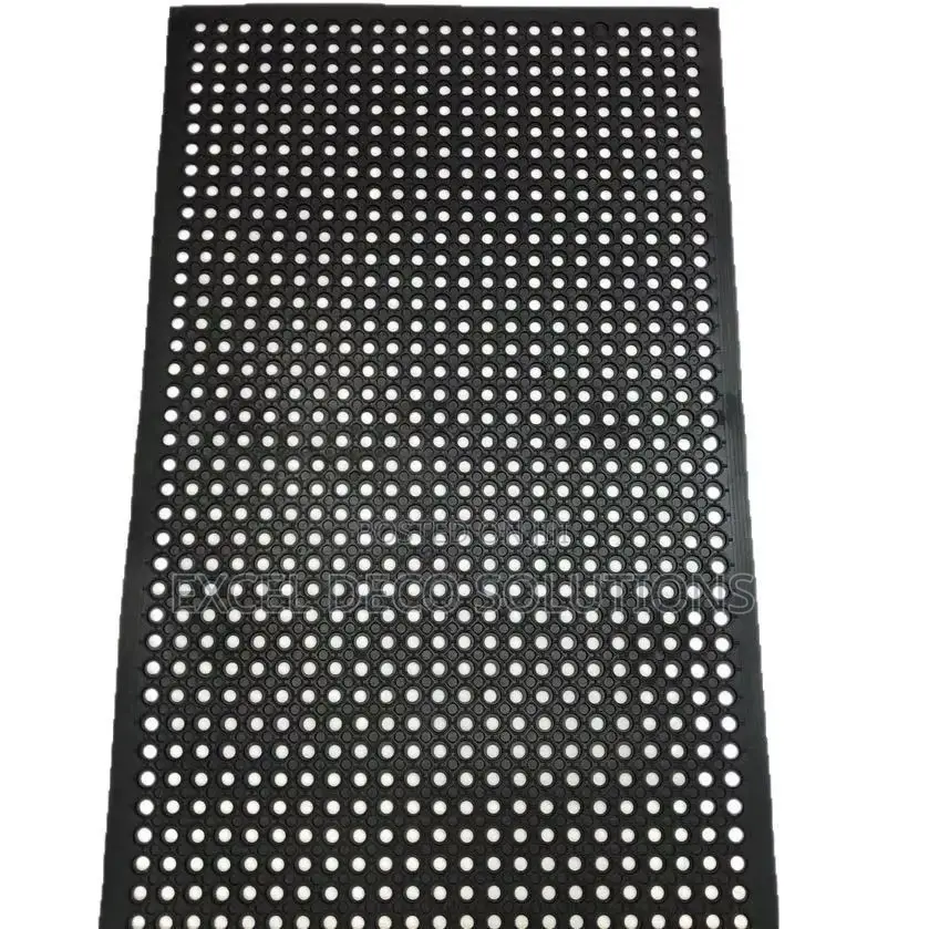 Heavy Duty Ramp Rubber Mat Non Slip Rubber Ring Drainage Floor Mat