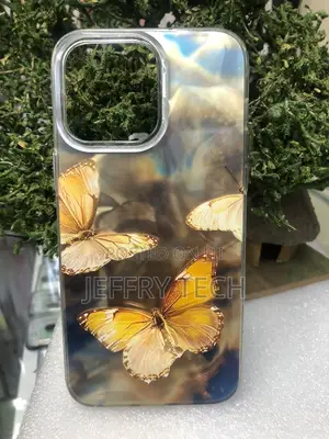 Clear Silicone iPhone Case Featuring Water Ripple /Yellow Butterfly