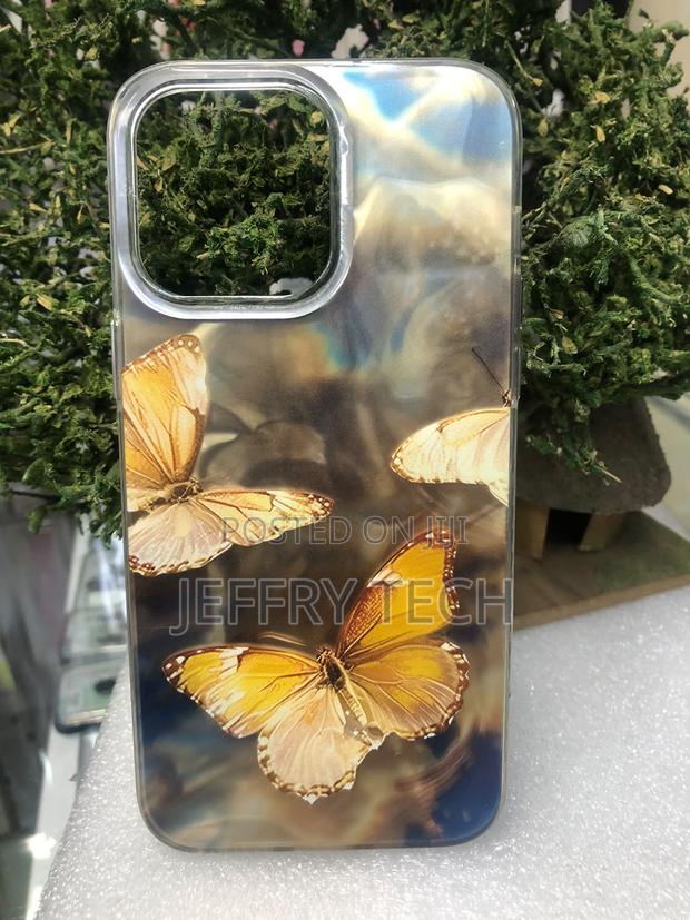 Clear Silicone iPhone Case Featuring Water Ripple /Yellow Butterfly