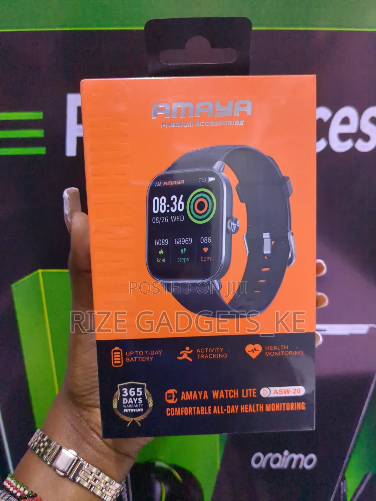 Amaya Waterproof Watch 7 Days Battery Life