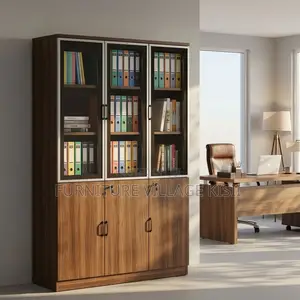 3-Door Wooden Filing Cabinet