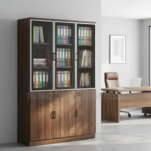 3-Door Wooden Filing Cabinet