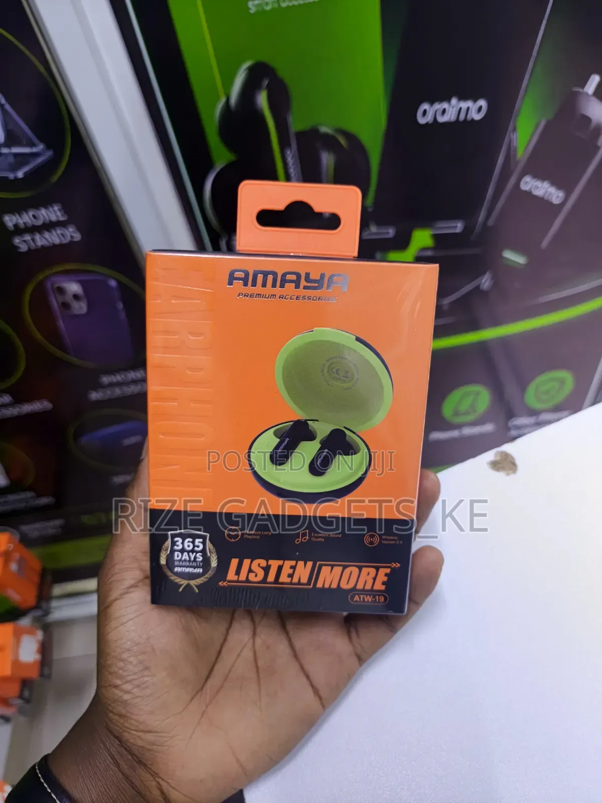 Amaya Wireless Buds With a Green Interior Design