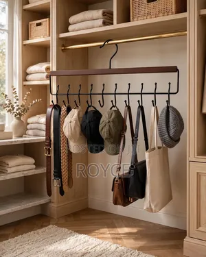 10 Hook Wooden Organizer Hanger