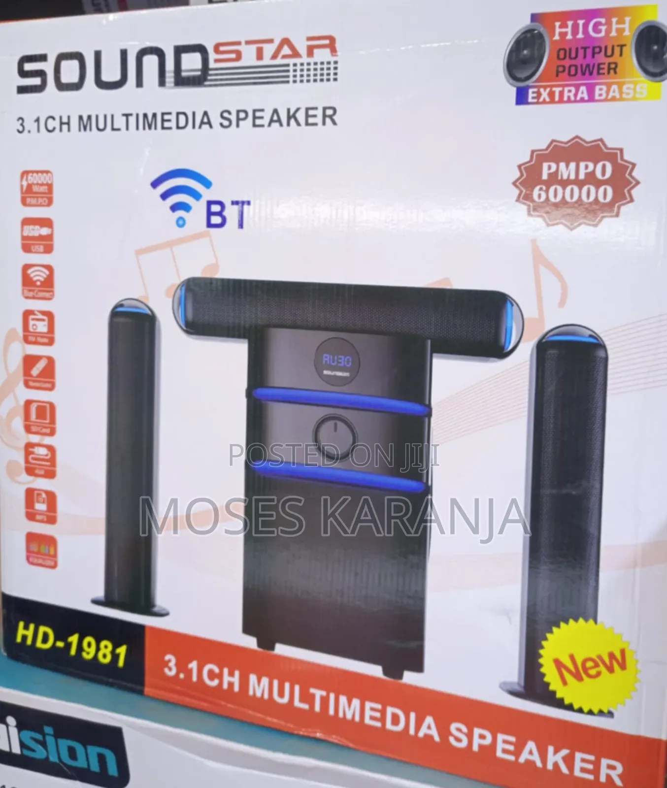 Soundstar HD-1981 3.1CH Multimedia Speaker System With Bluetooth