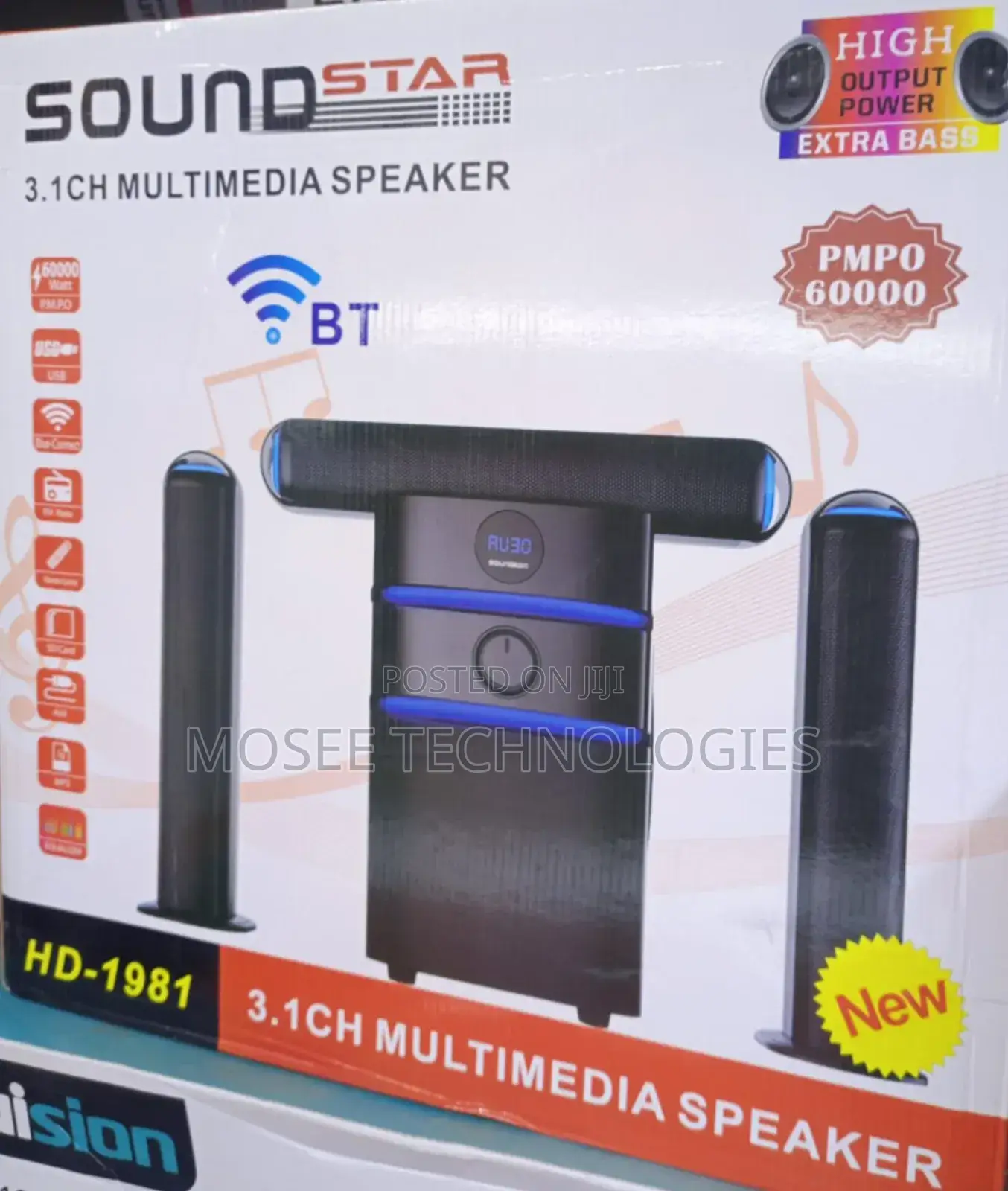 Soundstar HD-1981 3.1CH Multimedia Speaker System With Bluetooth