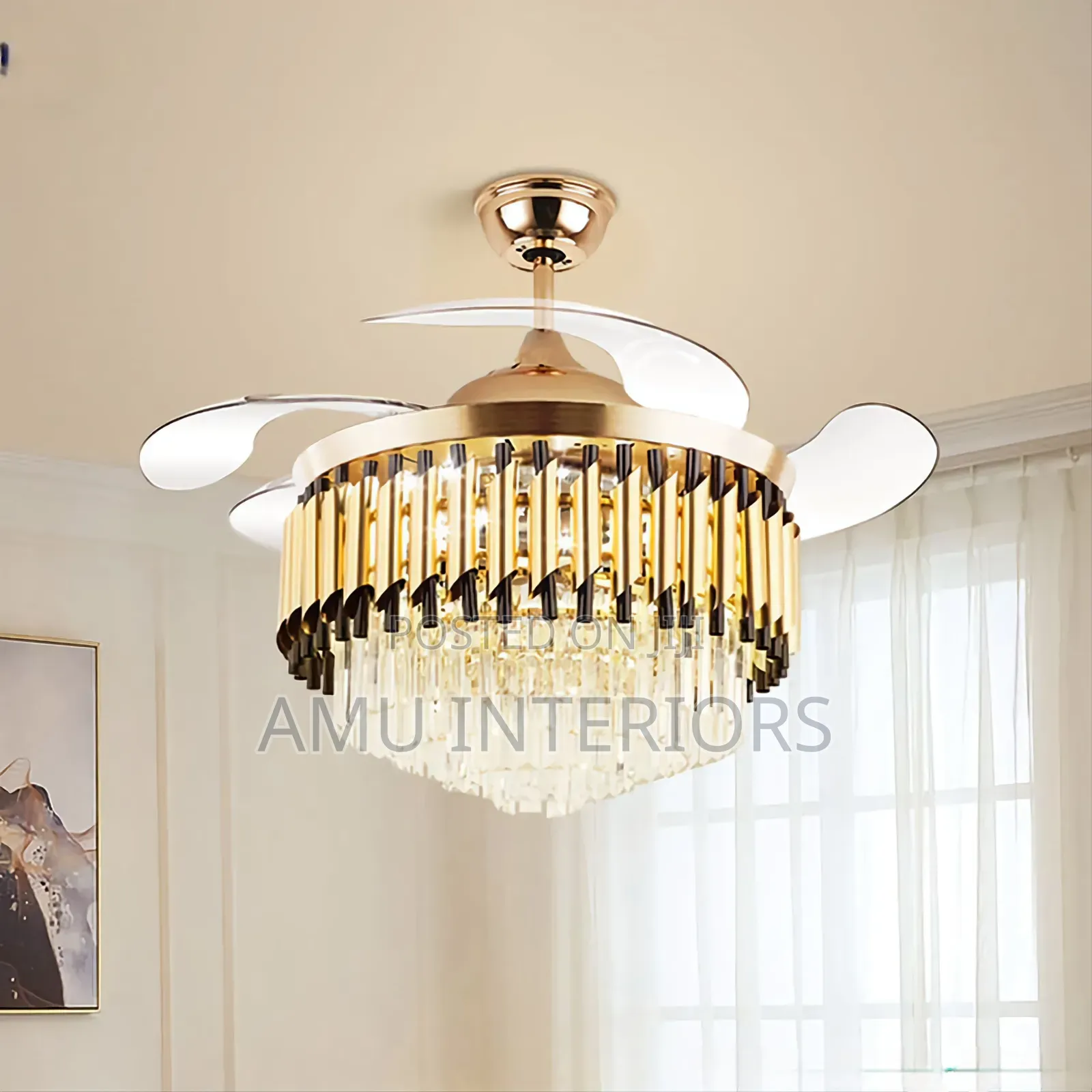 Crystal Chandelier With Fan