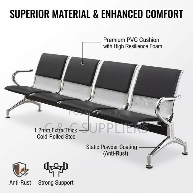 4-Link Semi Padded Waiting Bench. - thumbnail 3