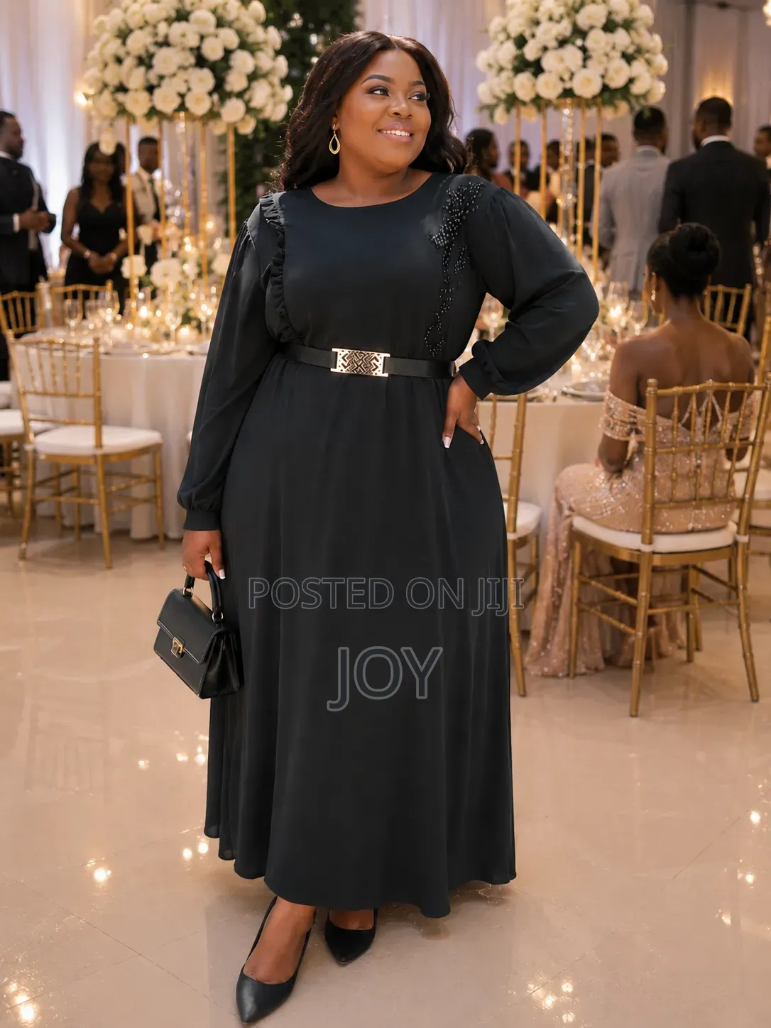 A Black Maxi Chiffon Dress 