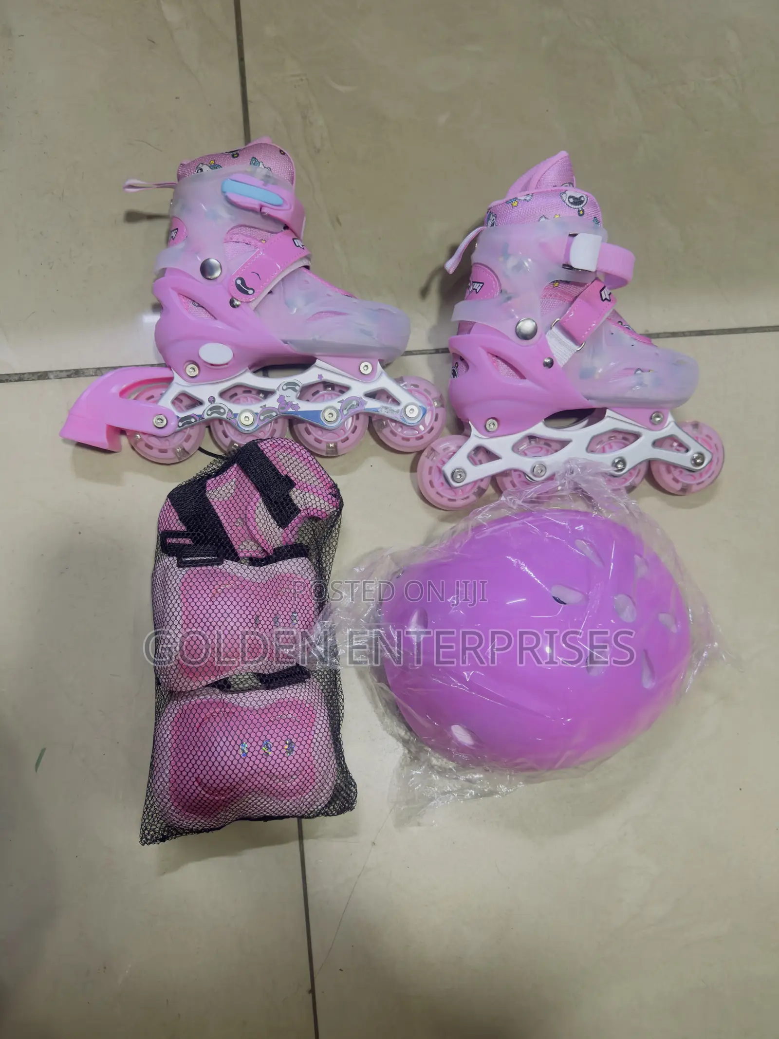 Girl Pink Skate Shoes Full Set