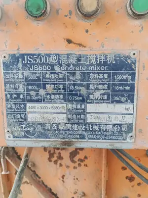 Js500 Concrete Mixer 500l 25-30m3/H 2016 and 2019 Two Units