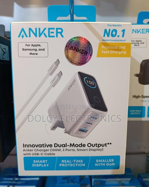 Anker Charger 100w 3ports Smart Display With USB-C Cable - thumbnail 2