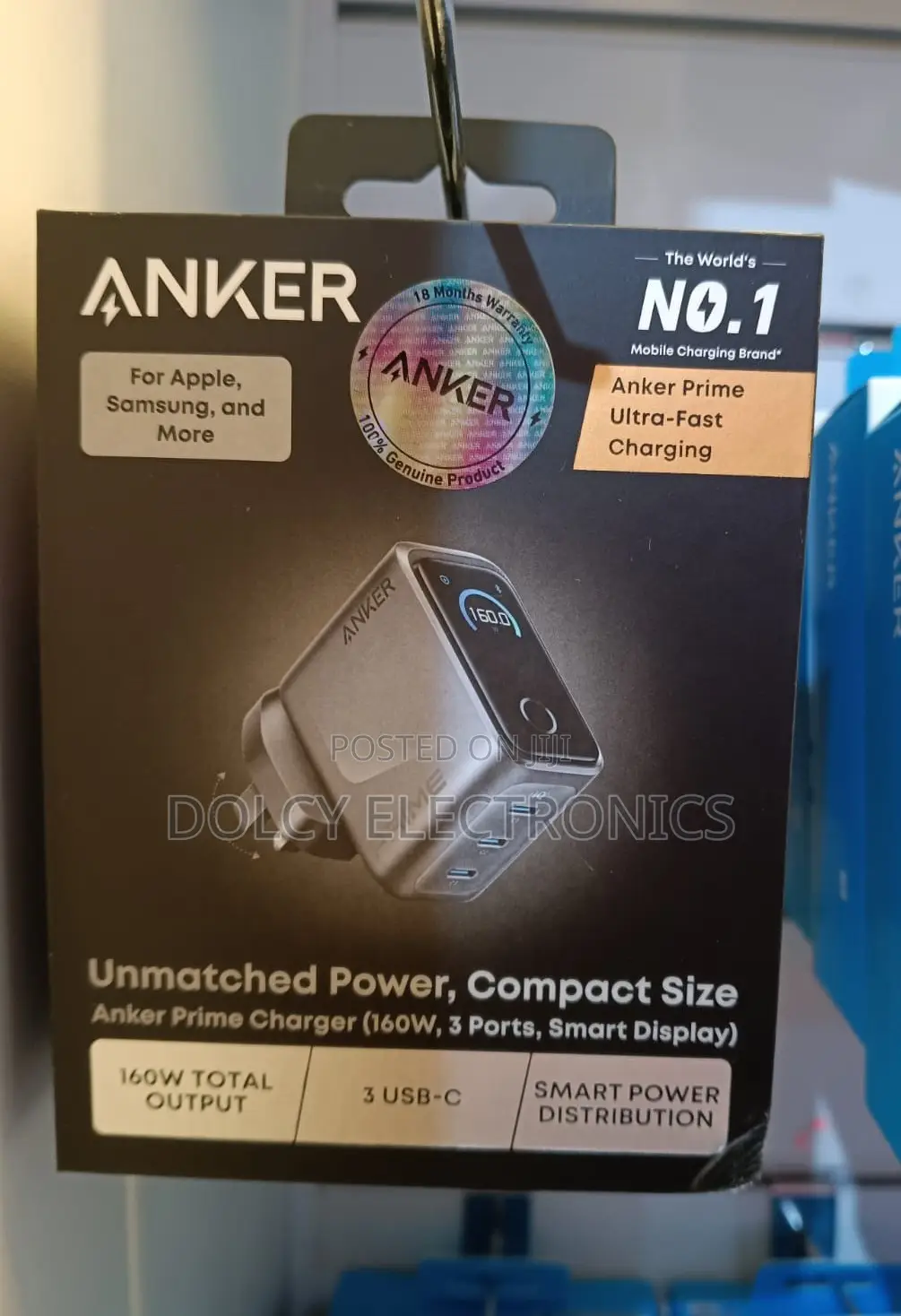 Anker Prime Charger 160w 3ports Smart Display
