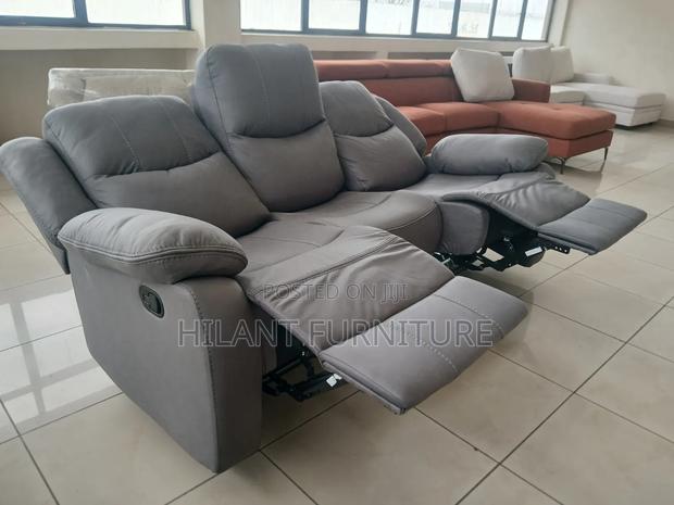 Luxury Grey 3-Seater Recliner Sofa.