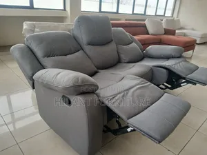 Luxury Grey 3-Seater Recliner Sofa.