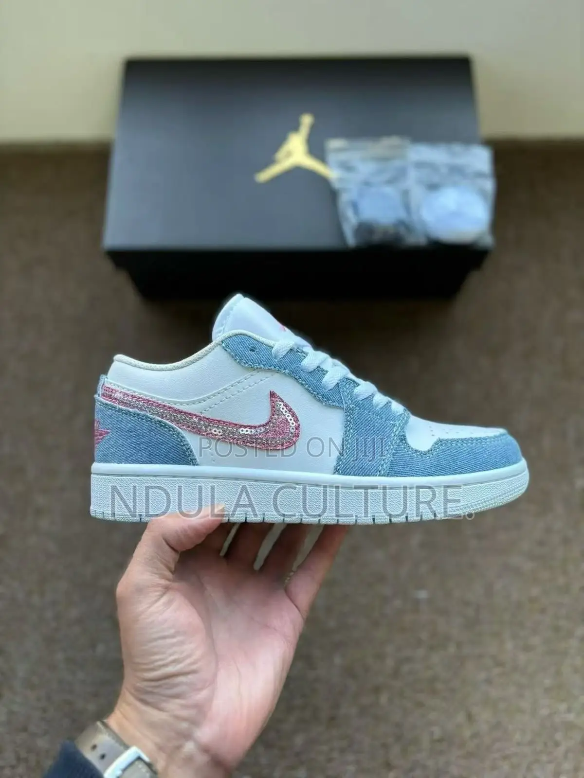 Air Jordan 1 Denim Sequin Sneakers