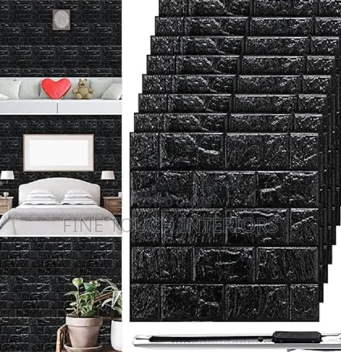 Black 3d Foam Wall Panels