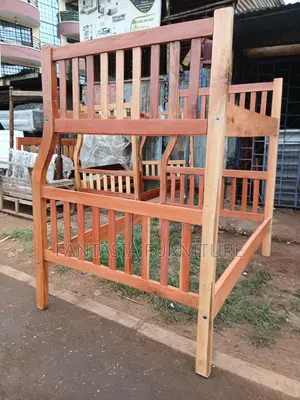 3.5x6, 4x6 Mahogany-Finish Wood Bunk Bed