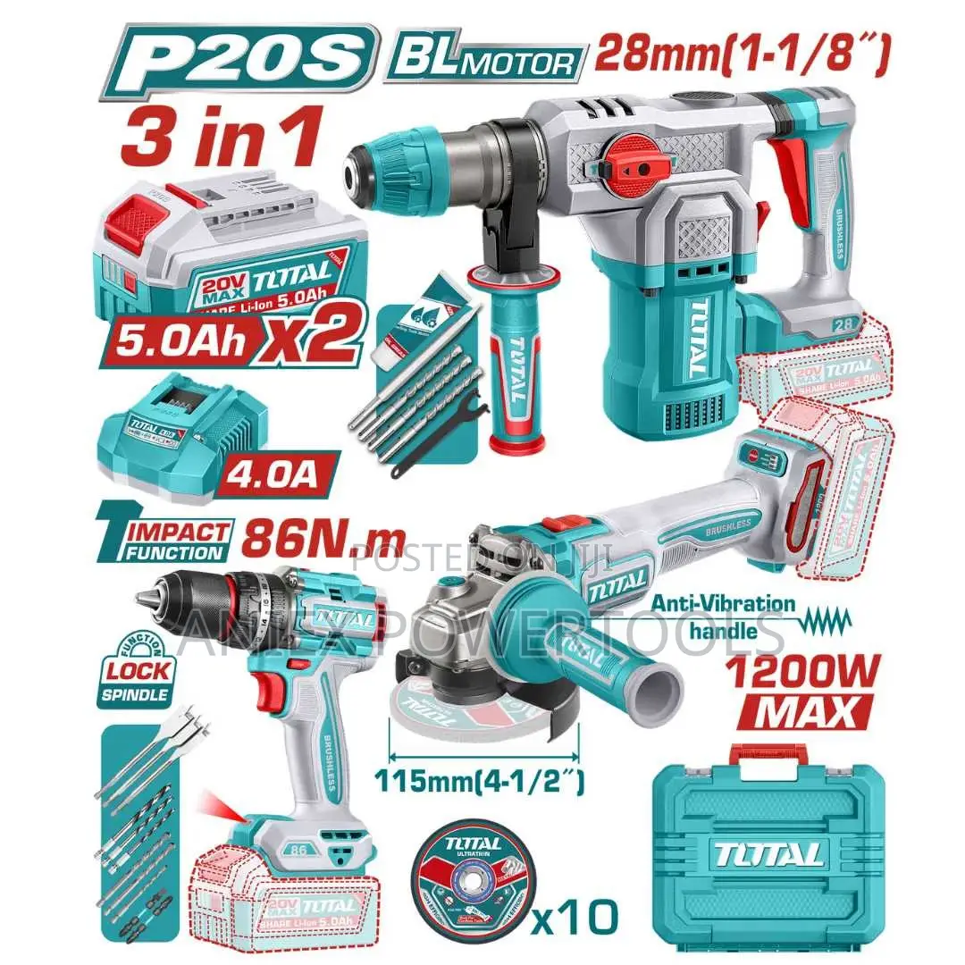 Total TOSLI251195 Cordless 3 PCS Combo Kit