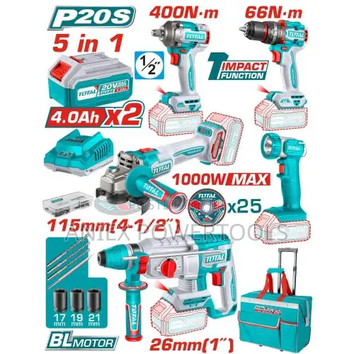 Total TCKLI205925 PCS Cordless Industrial Combo Kit