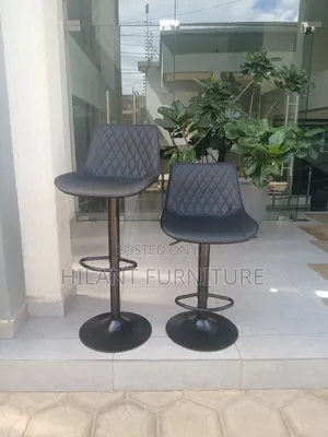 Black Adjustable Bar Stool.