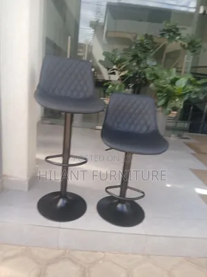 Black Adjustable Bar Stool.
