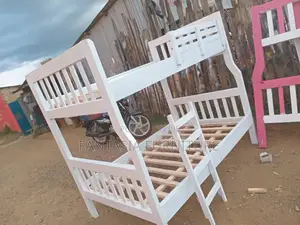 3.5x6 Top 4x6 Bottom All-White Wooden Bunk Bed