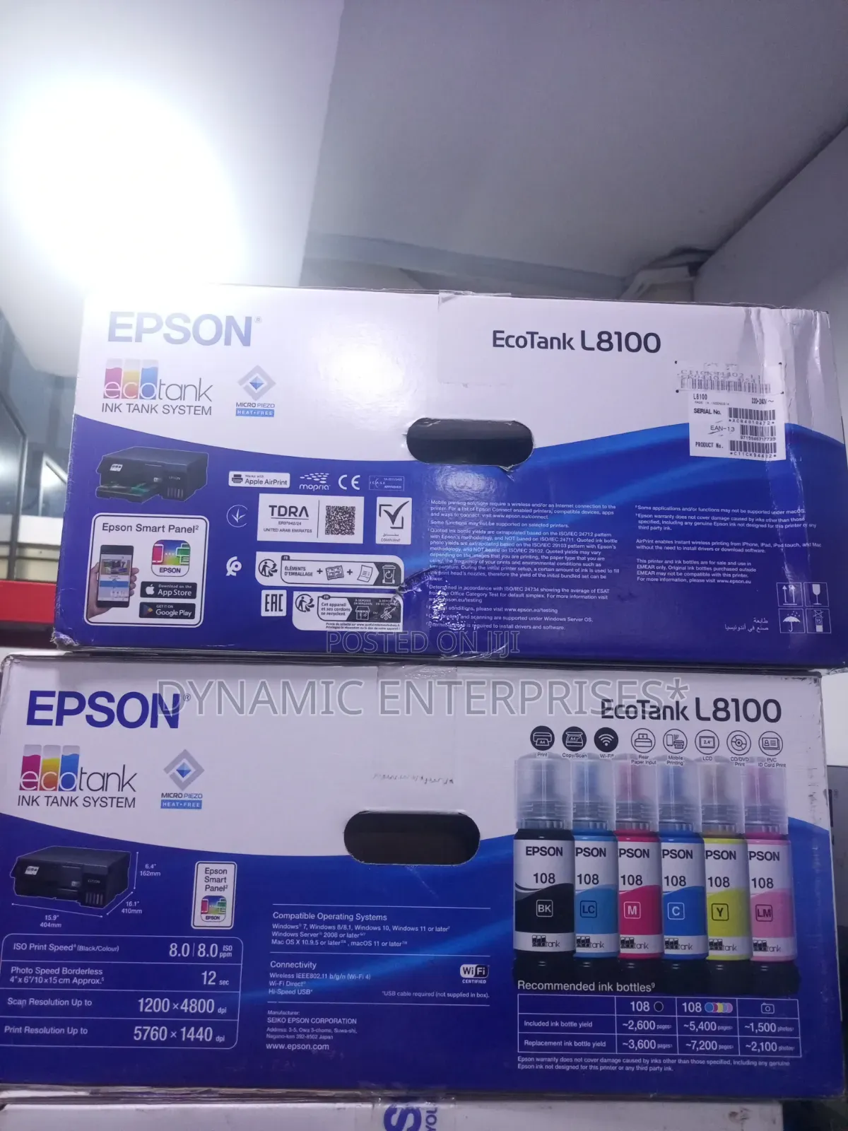 Ecotank L8100 Epison Wireless Photoprinter
