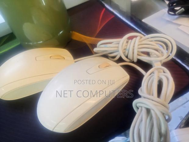 White Wired Computer Mice - main view