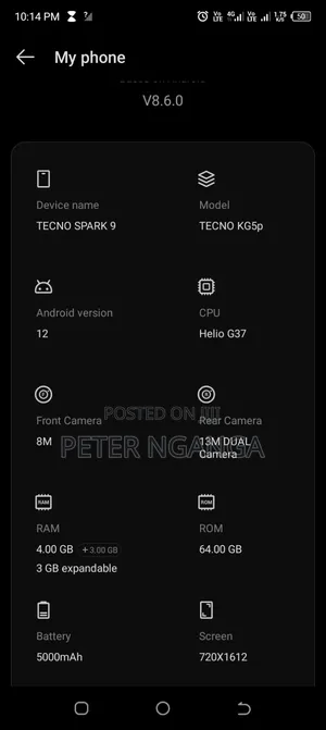 Tecno Spark 9 64 GB Blue