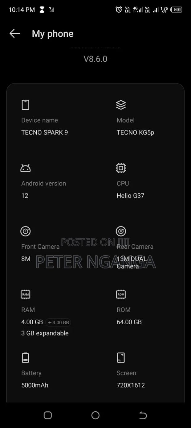 Tecno Spark 9 64 GB Blue - thumbnail 2