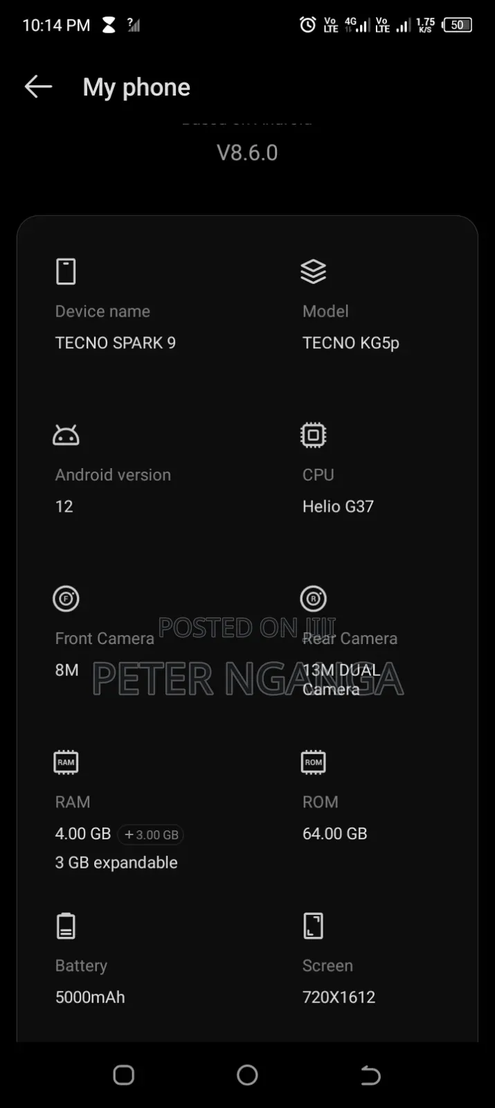Tecno Spark 9 64 GB Blue