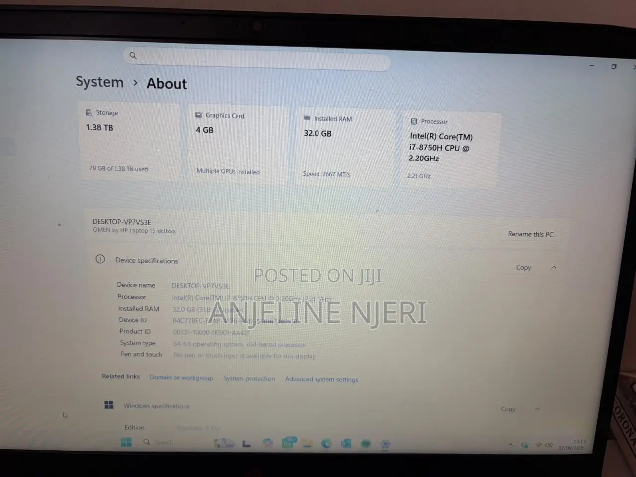 Laptop HP Omen 15 32GB Intel Core i7 SSD 1T