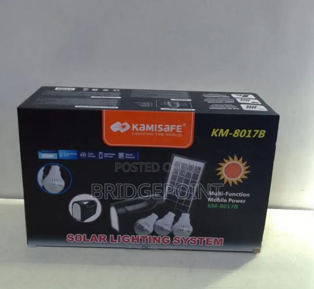 Kamisafe 8017B Solar Lighting and Charger Kit With 3 Bright LED Bulbs