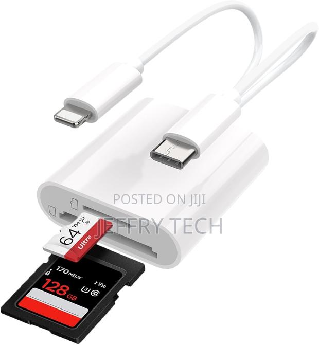 SD Card Reader for iPhone, iPad, and Camera, Dual Connector Digital Ca - main view