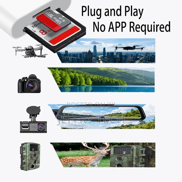 SD Card Reader for iPhone, iPad, and Camera, Dual Connector Digital Ca - thumbnail 3