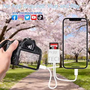 SD Card Reader for iPhone, iPad, and Camera, Dual Connector Digital Ca