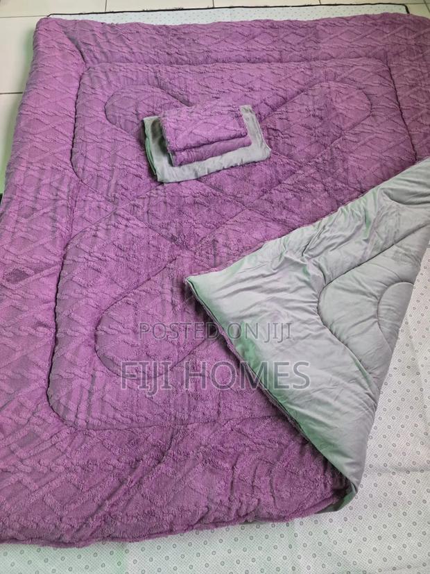 4pc Warm Heavy Sherpa Fleece Duvet Set | 6x6/6x7