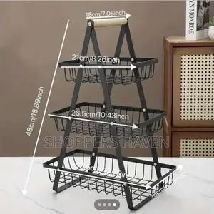 3 Tier Metallic Fruit Basket