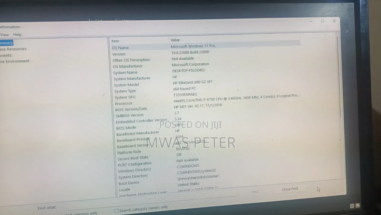 Desktop Computer HP EliteDesk 800 16GB Intel Core i7 SSD 256GB
