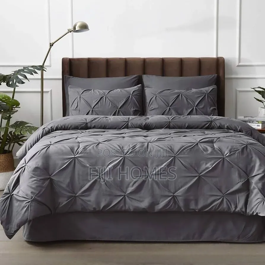 3pc Pinch Pleat Pintuck Duvet Cover Set | 6x6/6x7