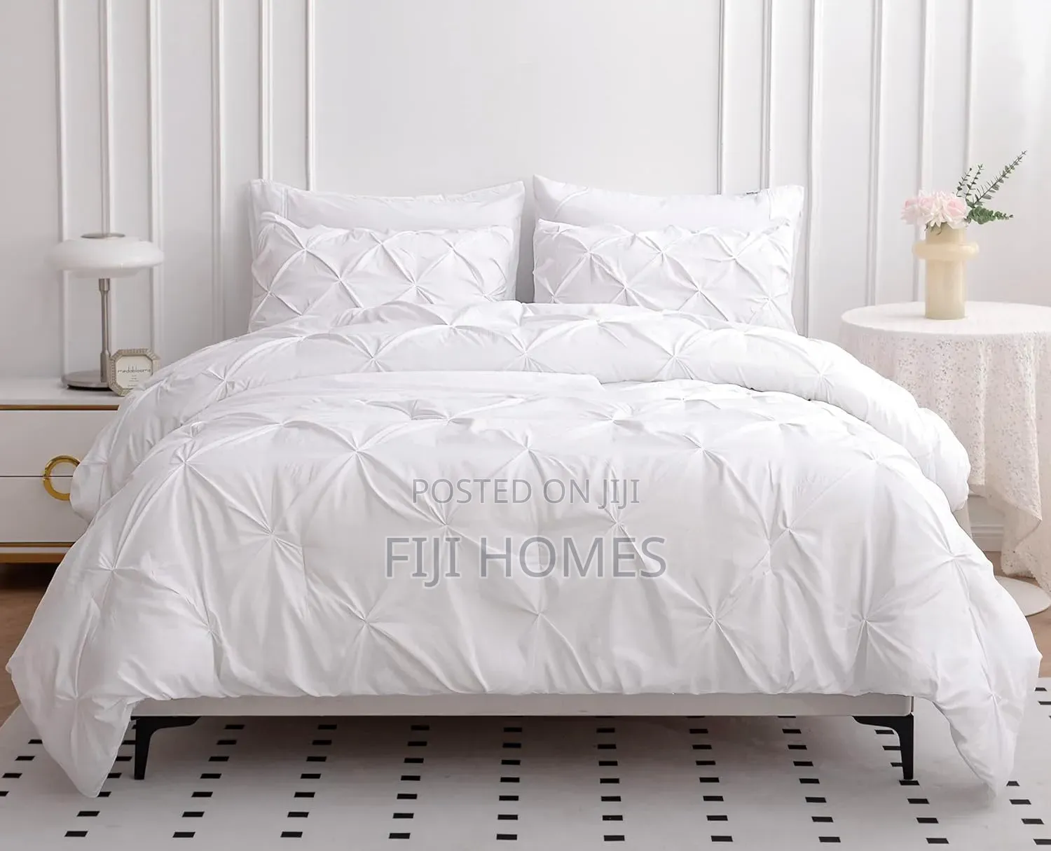 3pc Pinch Pleat Pintuck Duvet Cover Set | 6x6/6x7