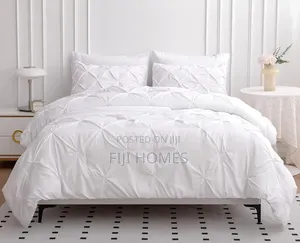 3pc Pinch Pleat Pintuck Duvet Cover Set | 6x6/6x7