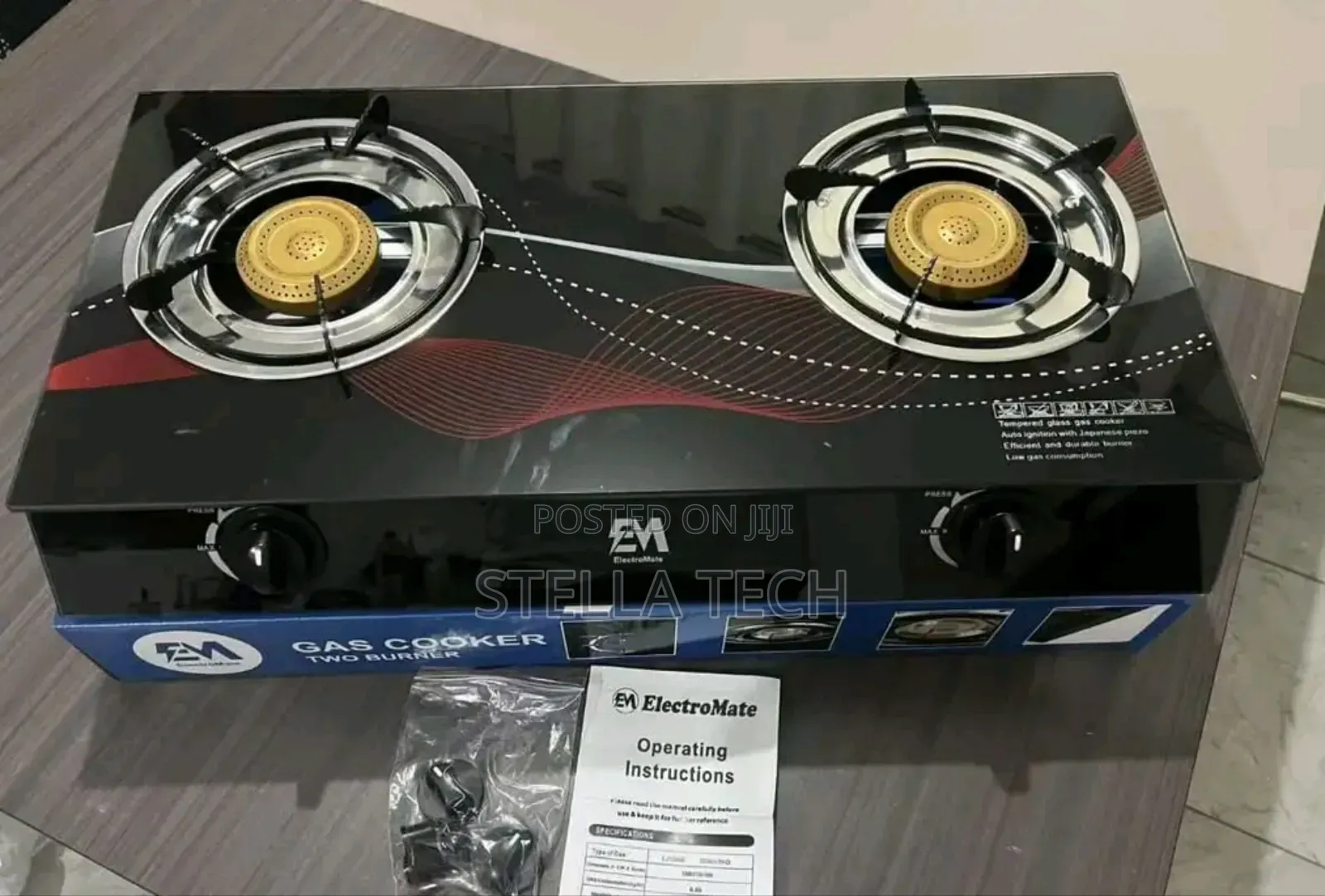 Electromate Glass Double Burner Cooker