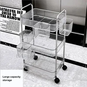 New Arrival 33x21x66cm 3 Layer Acrylic Trolley Rack