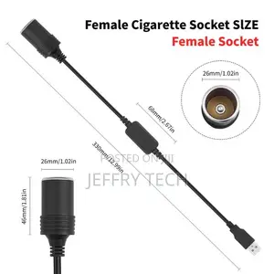 5V 2A USB to 12V Car Plug Socket USB Lighter Adapter Converter