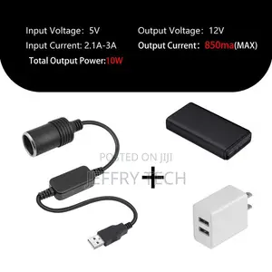 5V 2A USB to 12V Car Plug Socket USB Lighter Adapter Converter