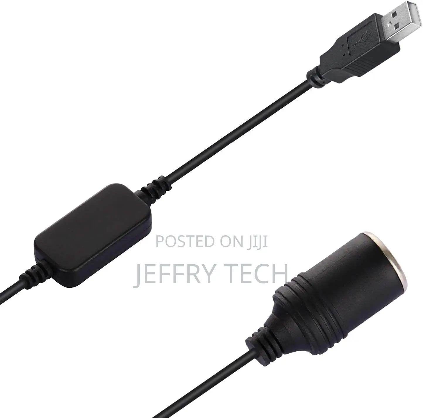 USB a Male to 12V Car Cigarette Lighter Socket Female Step Up Cable In